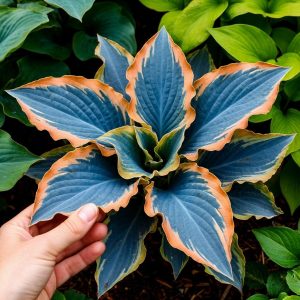 Хоста Океан Вью купить по цене от 960р. в интернет-магазине «Посадика» с доставкой почтой в в Междуреченске и по всей России – [изображение №1].